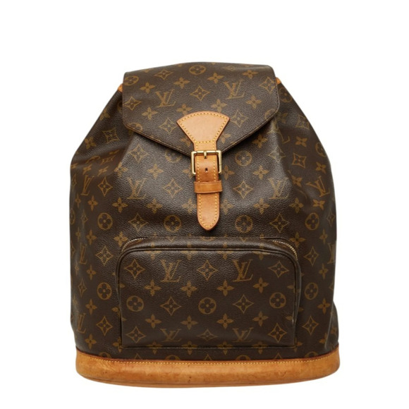 LOUIS VUITTON Authentic Brown Monogram Leather Backpack main image 7